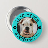 Badge Rond 7,6 Cm J'aime ma photo de chien (Devant & derrière)