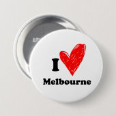 Badge Rond 7,6 Cm J'aime Melbourne (Devant & derrière)