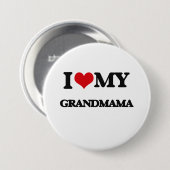 Badge Rond 7,6 Cm J'aime mes grands-mère (Devant & derrière)
