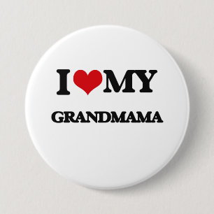 Badge Rond 7,6 Cm J'aime mes grands-mère