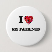 Badge Rond 7,6 Cm J'aime mes patients (Devant)