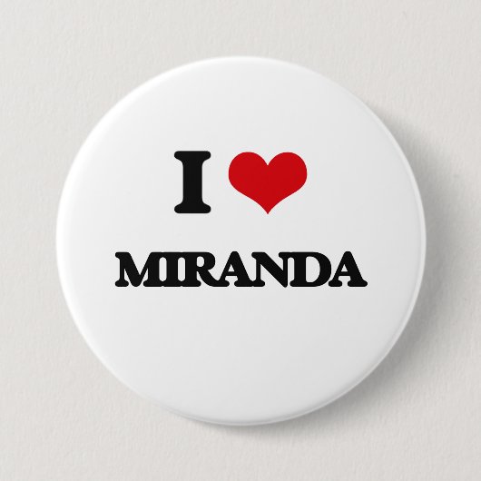 Badge Rond 7,6 Cm J'aime Miranda (Devant)
