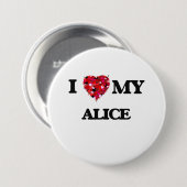 Badge Rond 7,6 Cm J'aime mon Alice (Devant & derrière)