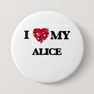 Badge Rond 7,6 Cm J'aime mon Alice