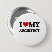 Badge Rond 7,6 Cm J'aime mon architecte (Devant & derrière)