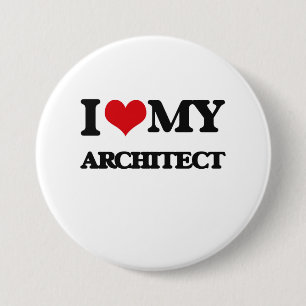 Badge Rond 7,6 Cm J'aime mon architecte