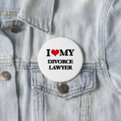 Badge Rond 7,6 Cm J'aime mon avocat spécialisé en divorce (En situation)