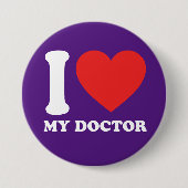Badge Rond 7,6 Cm J'Aime Mon Docteur (Devant)