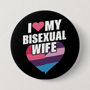 Badge Rond 7,6 Cm J'aime mon épouse bisexuelle Fierté Bi Drapeau Bis