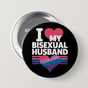 Badge Rond 7,6 Cm J'aime mon mari bisexuel Fierté Bi Drapeau Bisexue