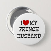 Badge Rond 7,6 Cm J'Aime Mon Mari Français (Devant & derrière)