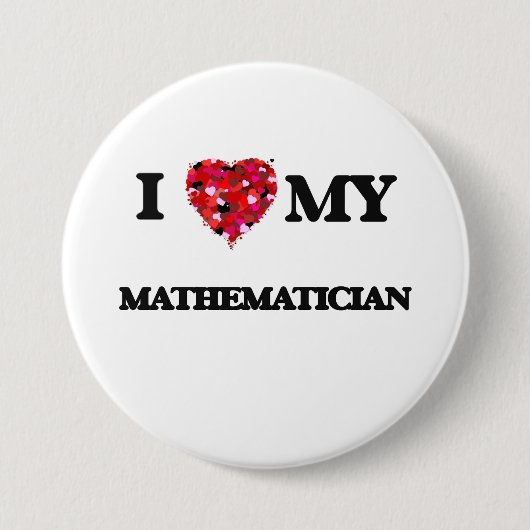 Badge Rond 7,6 Cm J'aime mon mathématicien (Devant)