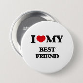 Badge Rond 7,6 Cm J'aime mon meilleur ami (Devant & derrière)