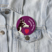 Badge Rond 7,6 Cm J'aime mon Whippet (En situation)