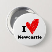 Badge Rond 7,6 Cm J'Aime Newcastle (Devant & derrière)