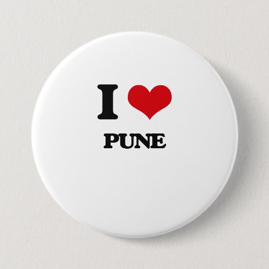 Badge Rond 7,6 Cm J'aime Pune (Devant)