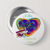 Badge Rond 7,6 Cm J'aime quelqu'un avec Autism 2(me) Bouton (Devant & derrière)