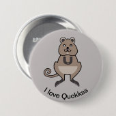 Badge Rond 7,6 Cm J'aime QUOKKAS -Marsupial - La faune australienne  (Devant & derrière)
