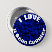 Badge Rond 7,6 Cm J'aime un compteur d'haricot (Devant & derrière)