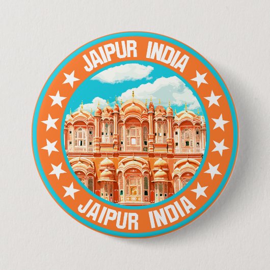 Badge Rond 7,6 Cm Jaipur Inde (Devant)