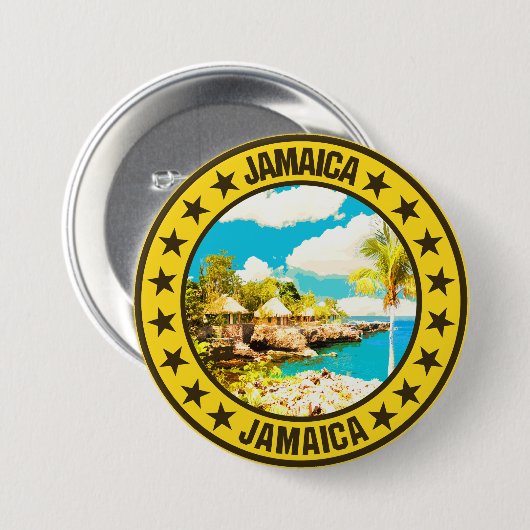 Badge Rond 7,6 Cm Jamaïque (Devant & derrière)