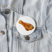 Badge Rond 7,6 Cm Jambe de poulet cuite frite (En situation)
