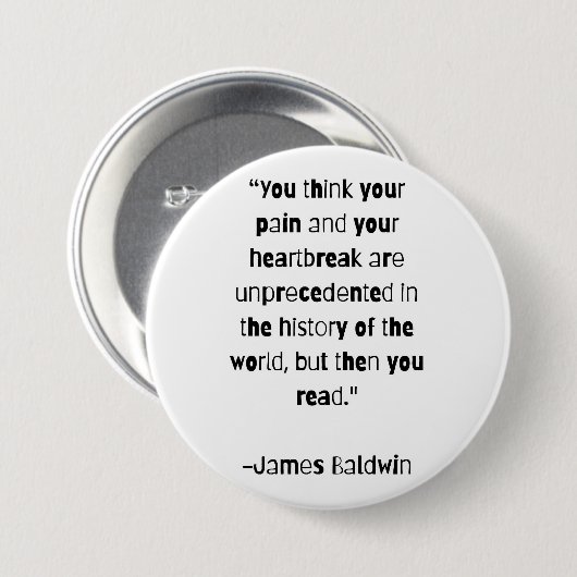 Badge Rond 7,6 Cm James Baldwin Sur La Lecture Citation Pin (Devant & derrière)