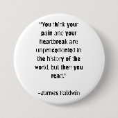 Badge Rond 7,6 Cm James Baldwin Sur La Lecture Citation Pin (Devant)