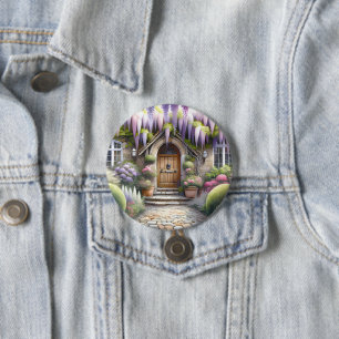 Badge Rond 7,6 Cm Jardin de Cottage Fantaisiste