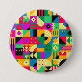 Badge Rond 7,6 Cm Jardin moderne Abstrait (Devant)