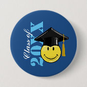 Badge Rond 7,6 Cm Jaune classique avec un casquette d'obtention du (Devant)