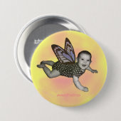 Badge Rond 7,6 Cm Jaune de bouton de bébé (Devant & derrière)