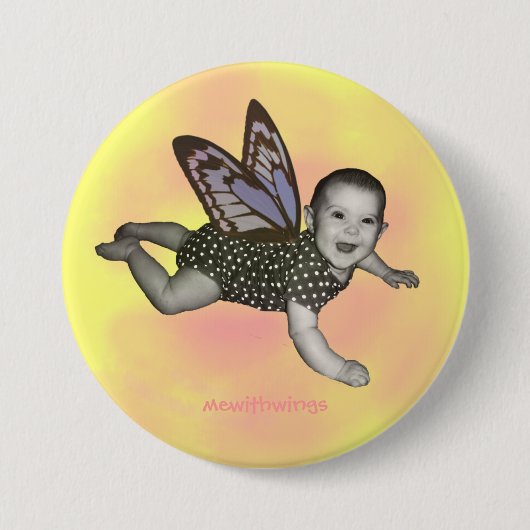 Badge Rond 7,6 Cm Jaune de bouton de bébé (Devant)