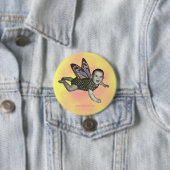 Badge Rond 7,6 Cm Jaune de bouton de bébé (En situation)