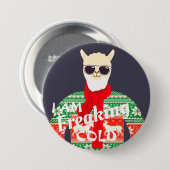 Badge Rond 7,6 Cm Je gèle ! Drôle Noël Llama Design (Devant & derrière)