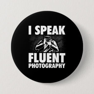 Badge Rond 7,6 Cm Je parle de la photographie fluide