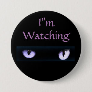 Badge Rond 7,6 Cm Je regarde les yeux de chats violets