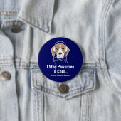Badge Rond 7,6 Cm Je reste un chien curieux et Beagle de frissons (En situation)