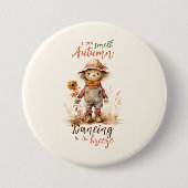 Badge Rond 7,6 Cm Je Sens L'Automne (Devant)