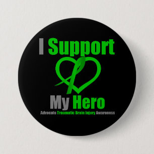 Badge Rond 7,6 Cm Je soutiens ma lésion cérébrale traumatique de