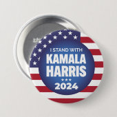Badge Rond 7,6 Cm Je Suis Avec Kamala Harris 2024 (Devant & derrière)