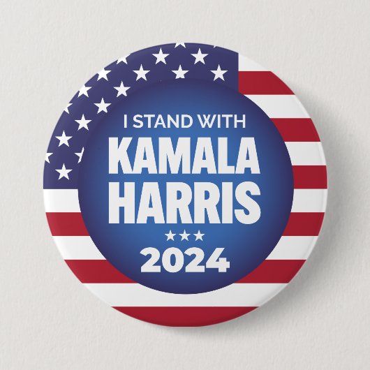 Badge Rond 7,6 Cm Je Suis Avec Kamala Harris 2024 (Devant)