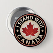 Badge Rond 7,6 Cm Je suis avec le Canada (Devant & derrière)