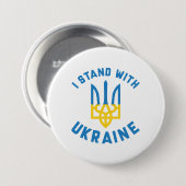 Badge Rond 7,6 Cm Je Suis Avec L'Ukraine (Devant & derrière)