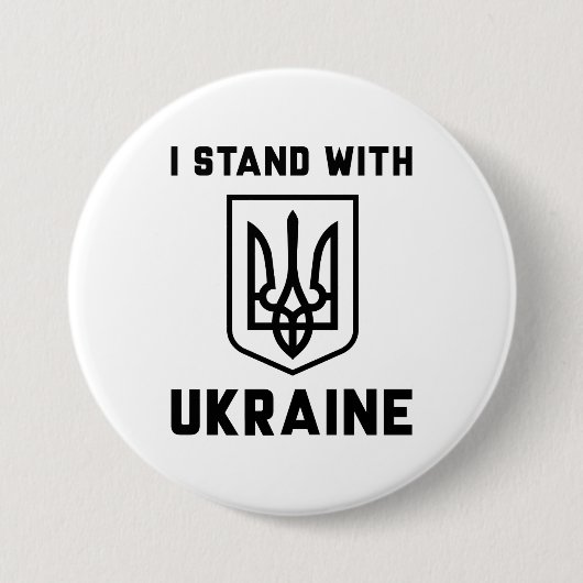 Badge Rond 7,6 Cm Je Suis Avec L'Ukraine (Devant)