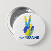 Badge Rond 7,6 Cm Je suis avec l'Ukraine ! ! ! Je soutiens l'Ukraine (Devant & derrière)