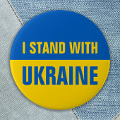 Badge Rond 7,6 Cm Je Suis Avec L'Ukraine Solidarité Drapeau Ukrainie