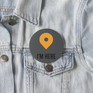 Badge Rond 7,6 Cm « Je suis là - Autocollant de localisation minima