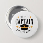 Badge Rond 7,6 Cm Je suis le capitaine (Devant & derrière)