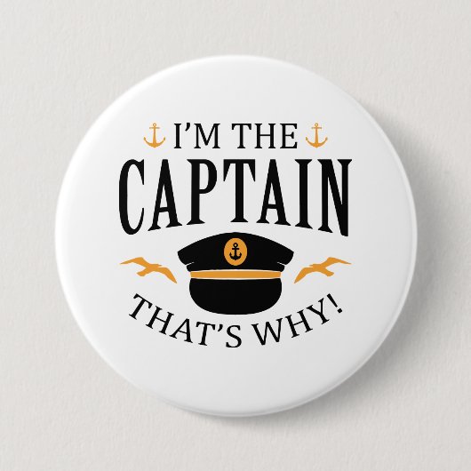 Badge Rond 7,6 Cm Je suis le capitaine (Devant)
